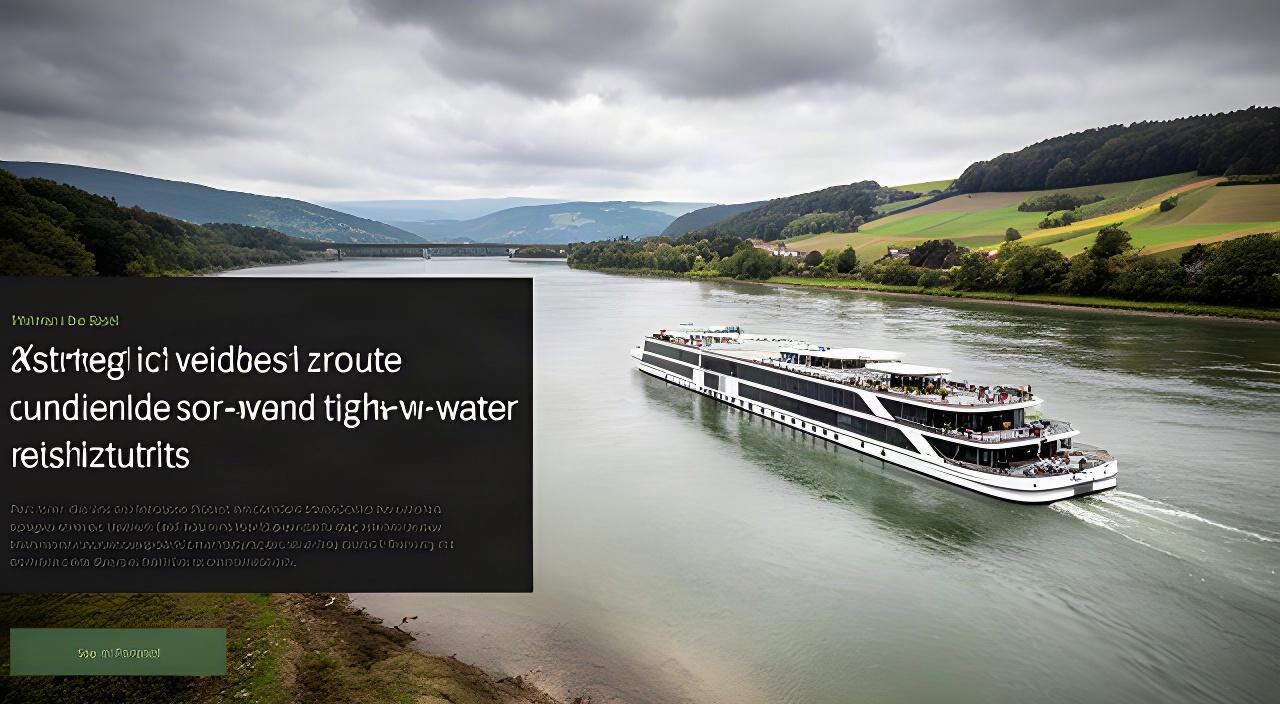 Flusskreuzfahrtschiff auf dem Rhein bei wechselndem Wasserstand, Uferlandschaft nahe Basel